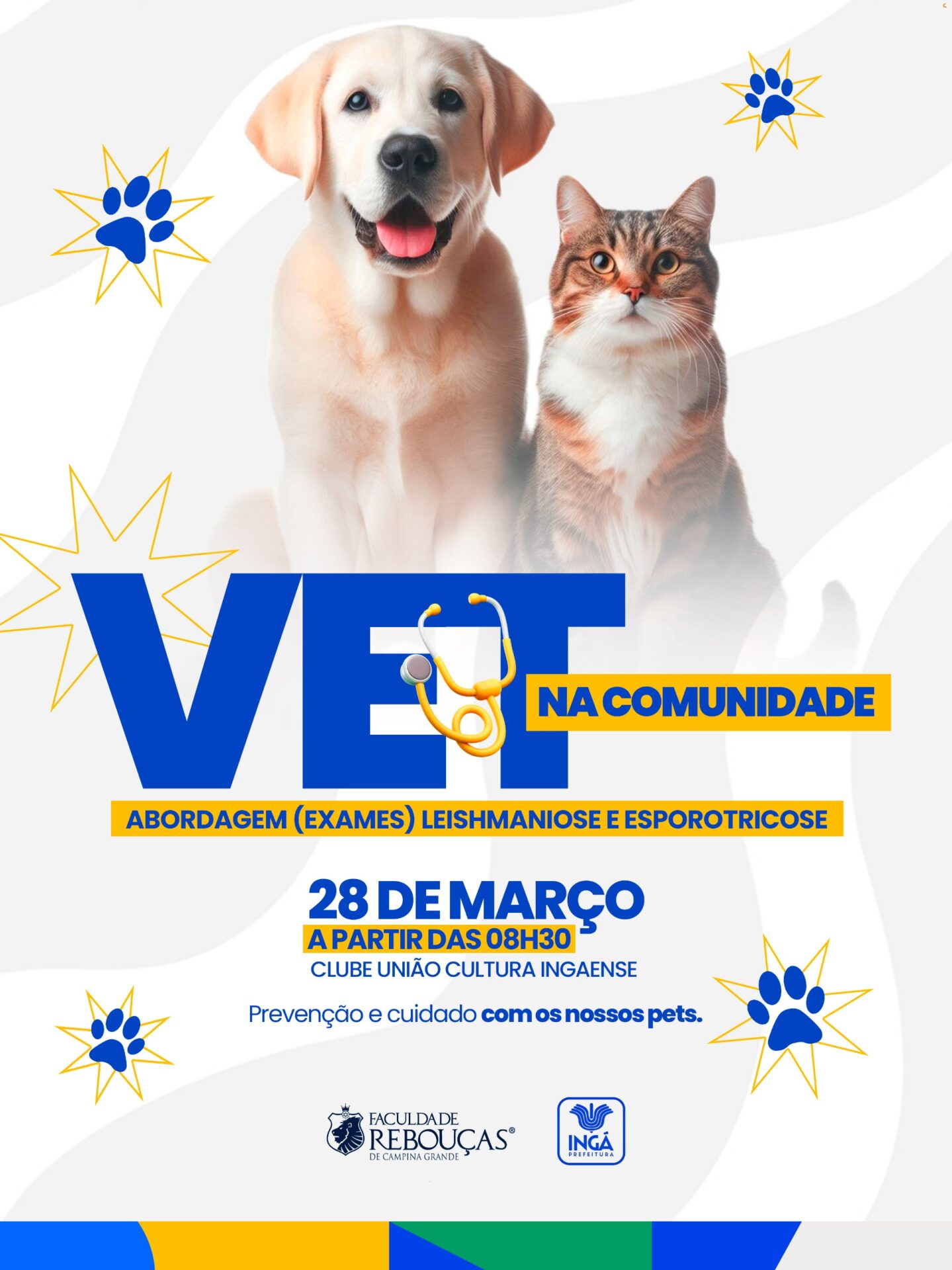 Prefeitura de Ingá realiza ação Vet na Comunidade com exames para cães e gatos